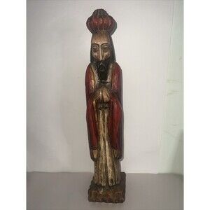 Wooden Hand Carved Wiseman 18” X 3.5 Nativity Wise Men Spain